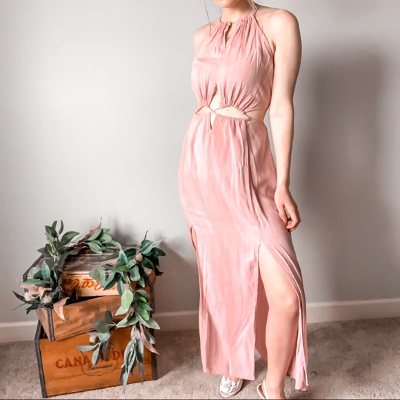 alandra ruched maxi dress